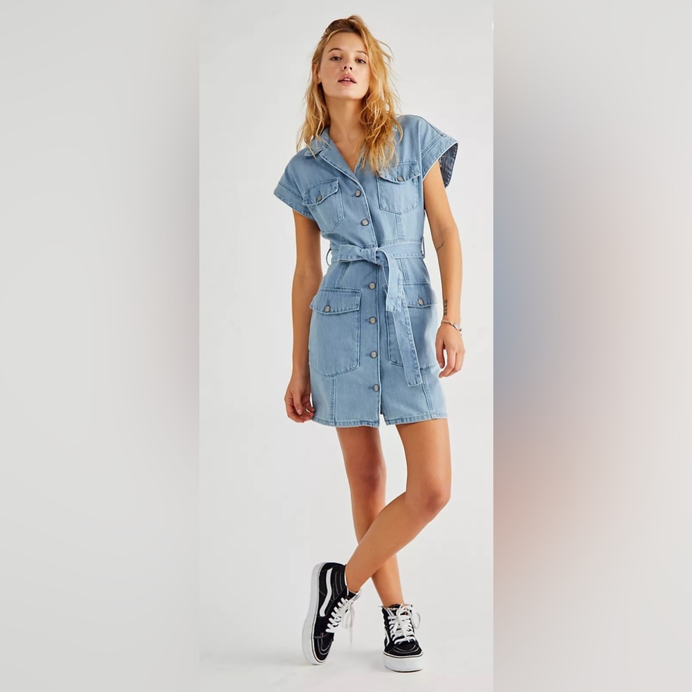 NWT FREE PEOPLE Boyish The Joe Safari Mini Dress size Medium